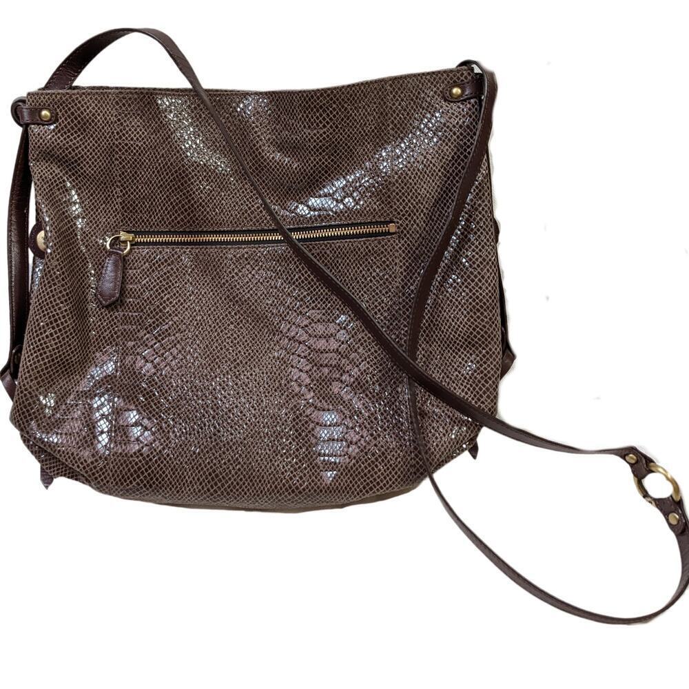 orYany Snakeskin Embossed Leather Handbag EUC